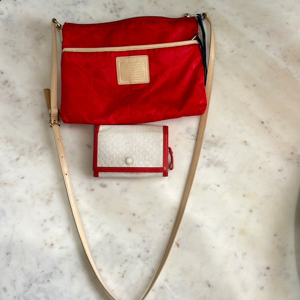 Coach crossbody and wallet set circa 2004